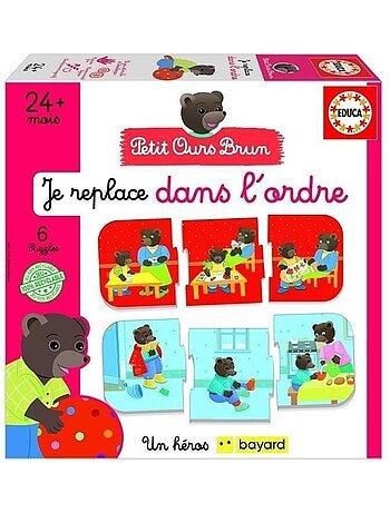 Jeu d'apprentissage - educa - j'associe les séquences logiques - petit ours brun