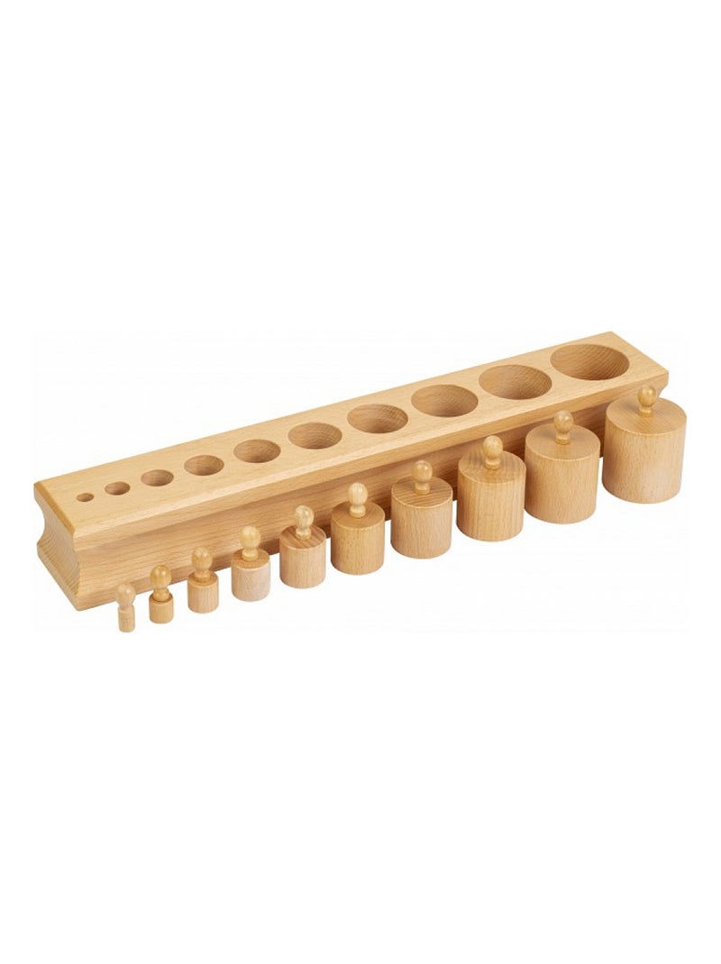 Jeu d'apprentissage Bloc cylindres n°1 jeu Montessori N/A - Kiabi