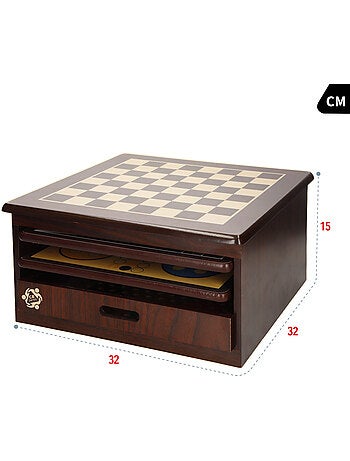 Jeu de 10 jeux de société avec boîte d'organisation en bois cb games