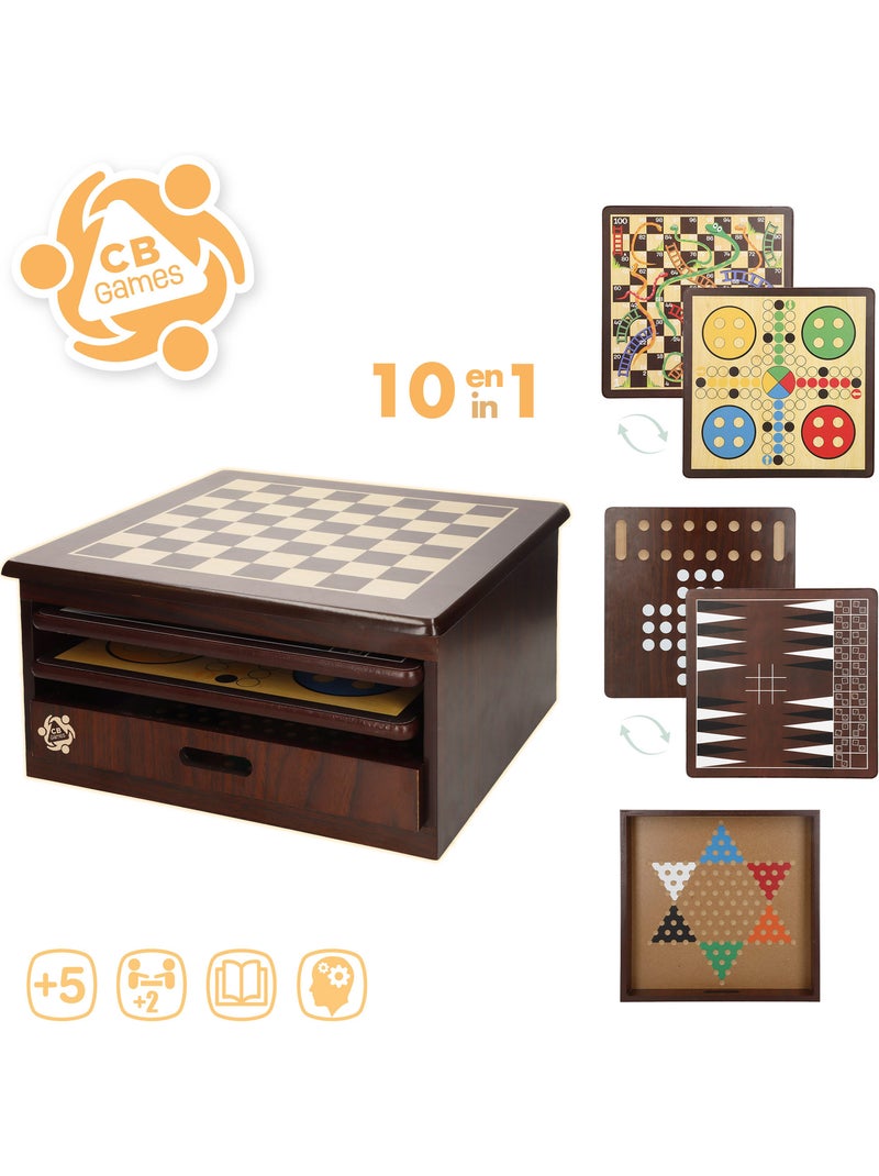 Jeu de 10 jeux de société avec boîte d'organisation en bois cb games N/A - Kiabi