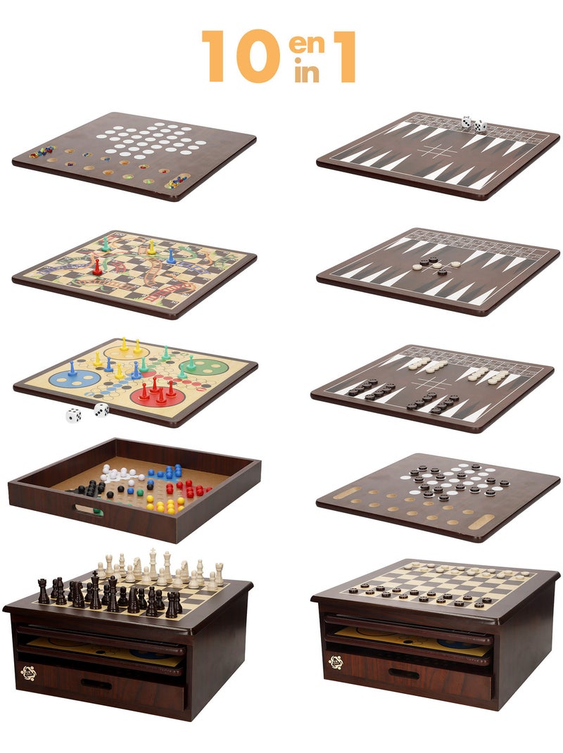 Jeu de 10 jeux de société avec boîte d'organisation en bois cb games N/A - Kiabi