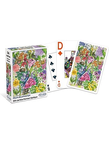 Jeu de 54 cartes fleurs de printemps