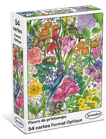 Jeu de 54 cartes fleurs de printemps