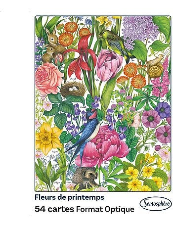 Jeu de 54 cartes fleurs de printemps
