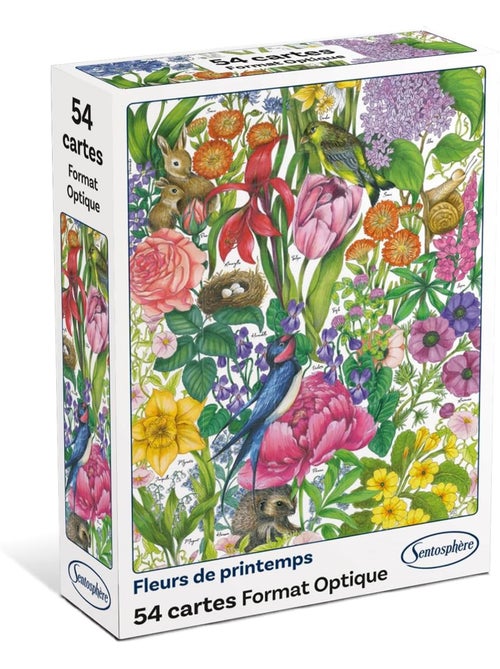 Jeu de 54 cartes fleurs de printemps - Kiabi