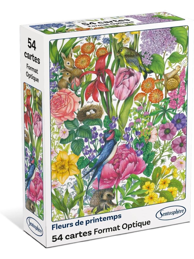 Jeu de 54 cartes fleurs de printemps N/A - Kiabi