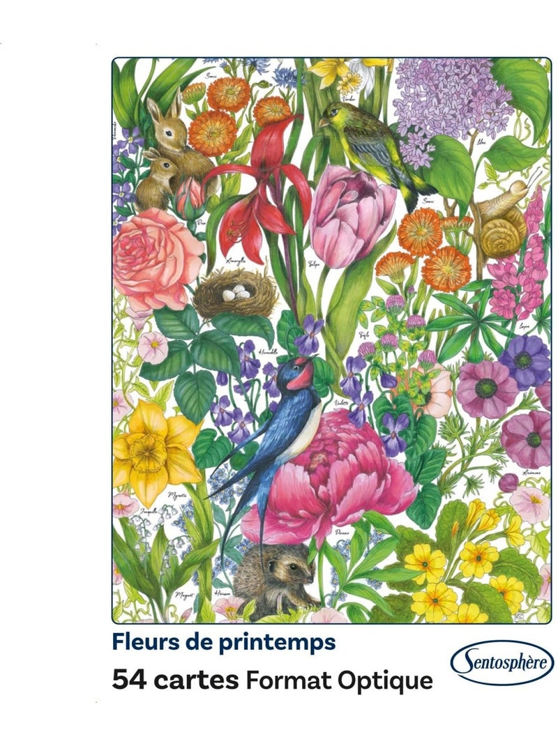 Jeu de 54 cartes fleurs de printemps N/A - Kiabi