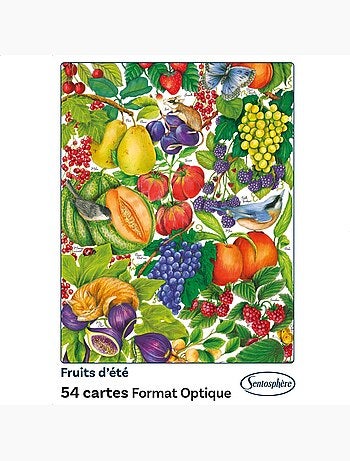 Jeu de 54 cartes fruits d'été