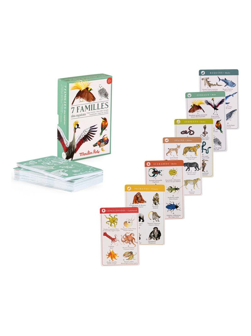 Jeu de 7 familles des espèces Tout autour du monde N/A - Kiabi
