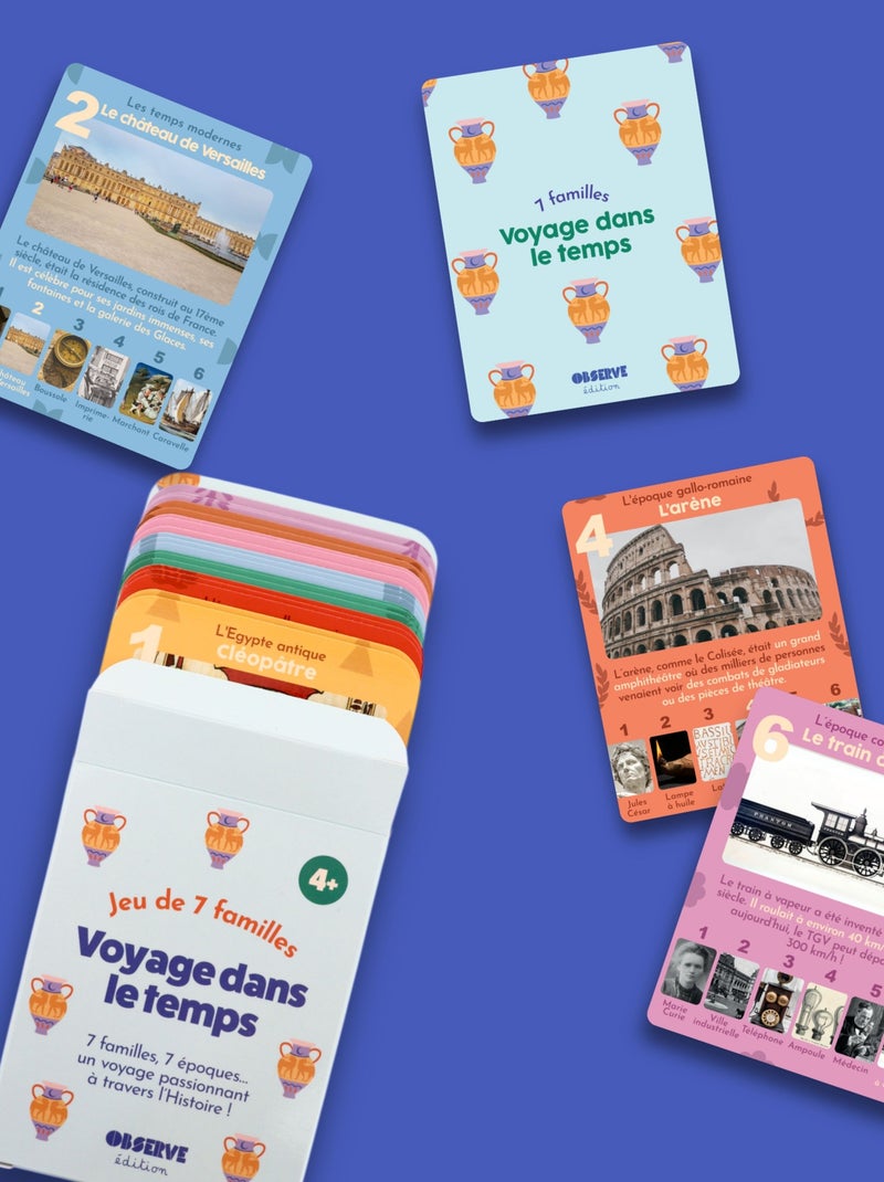 Jeu de 7 familles, voyage dans le temps - Histoire Blanc Multicolore Bleu - Kiabi