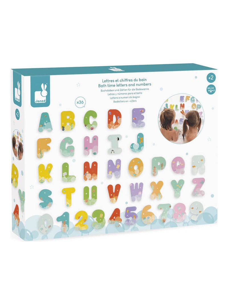 Jeu De Bain Lettres Et Chiffres Du Bain Multicolore - Kiabi