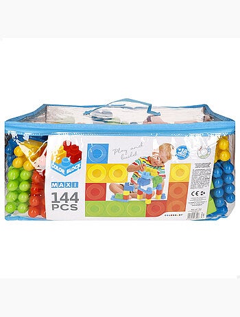 Jeu de blocs de construction 144 pièces maxi color block