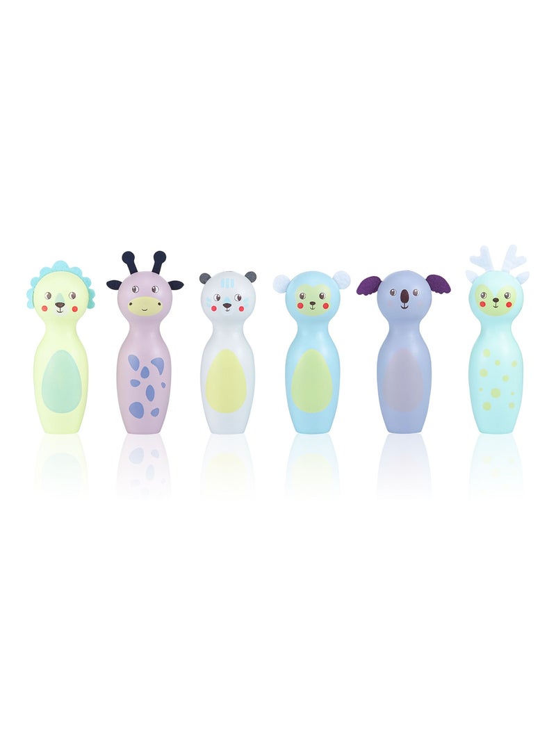 Jeu de bowling en bois enfant animaux pastels Mamabrum N/A - Kiabi