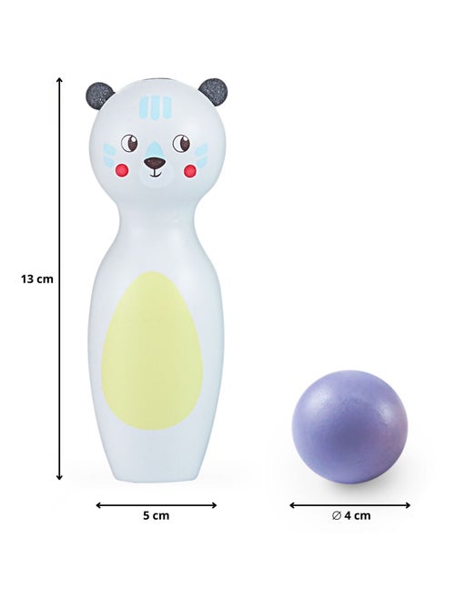Jeu de bowling en bois enfant animaux pastels Mamabrum - Kiabi