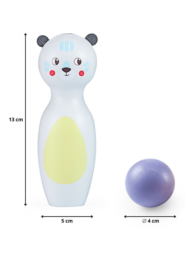 Jeu de bowling en bois enfant animaux pastels Mamabrum N/A - Kiabi