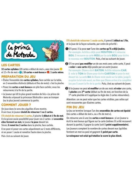 Jeu de cartes Le prince de Motordu - Kiabi