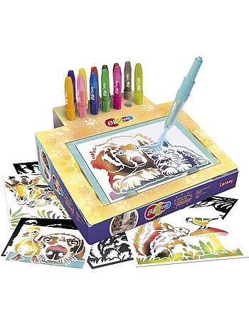 Jeu de coloriage - lansay - blopens animaux - 16 pochoirs - lavable - dès 5 ans