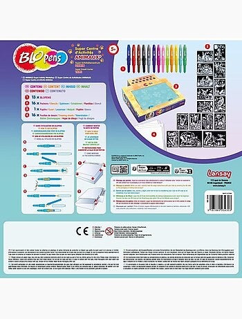 Jeu de coloriage - lansay - blopens animaux - 16 pochoirs - lavable - dès 5 ans