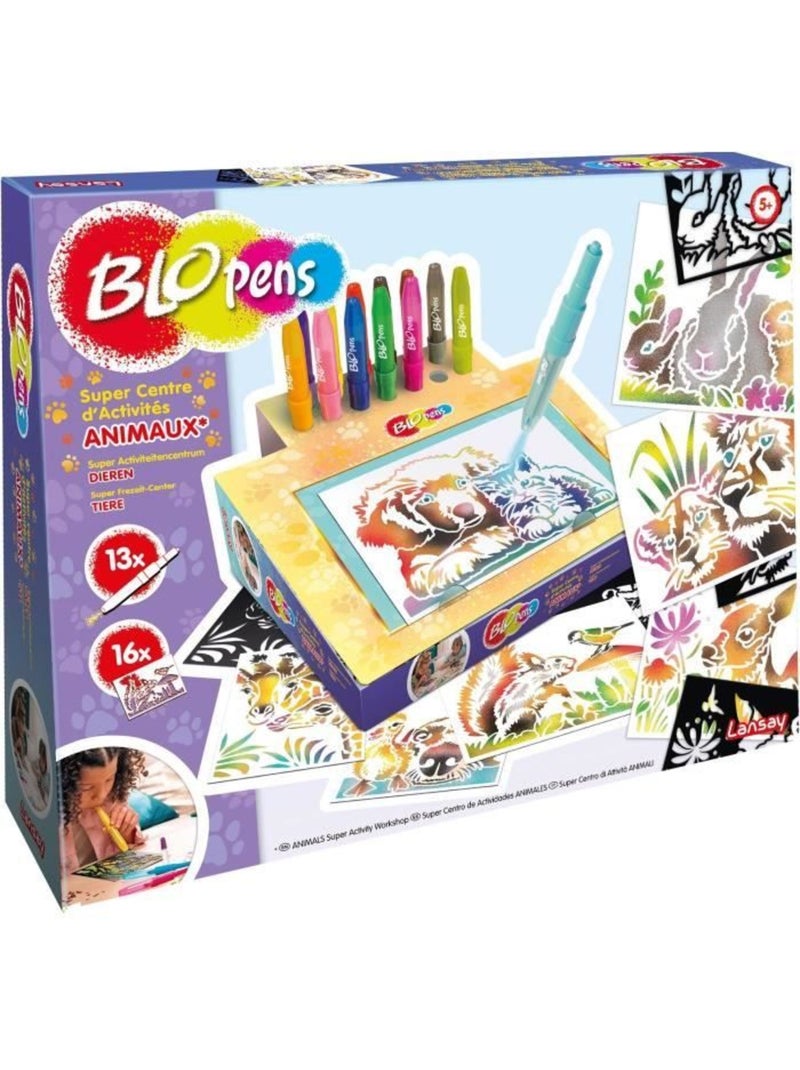 Jeu de coloriage - lansay - blopens animaux - 16 pochoirs - lavable - dès 5 ans N/A - Kiabi