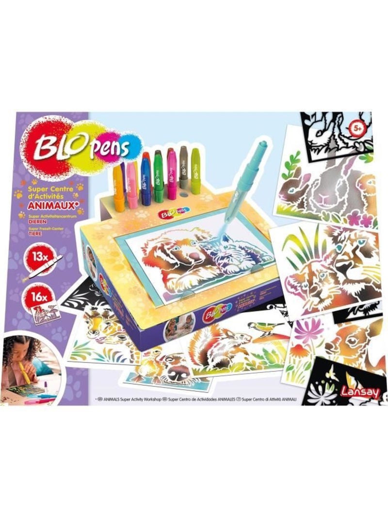 Jeu de coloriage - lansay - blopens animaux - 16 pochoirs - lavable - dès 5 ans N/A - Kiabi