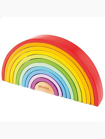 Jeu de construction en bois arc-en-ciel WOOMAX