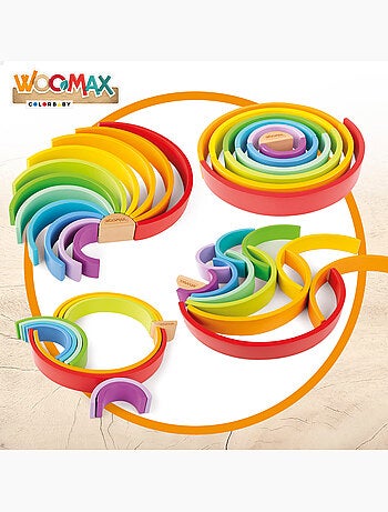 Jeu de construction en bois arc-en-ciel WOOMAX