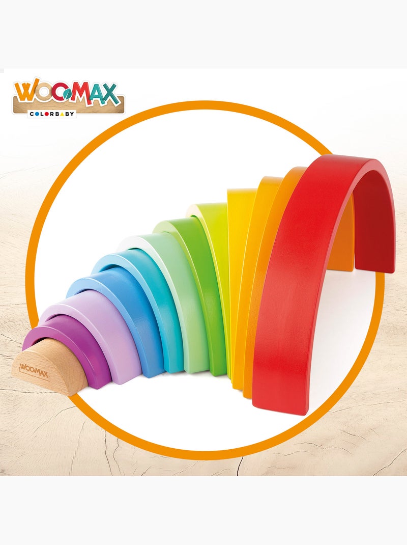 Jeu de construction en bois arc-en-ciel WOOMAX N/A - Kiabi