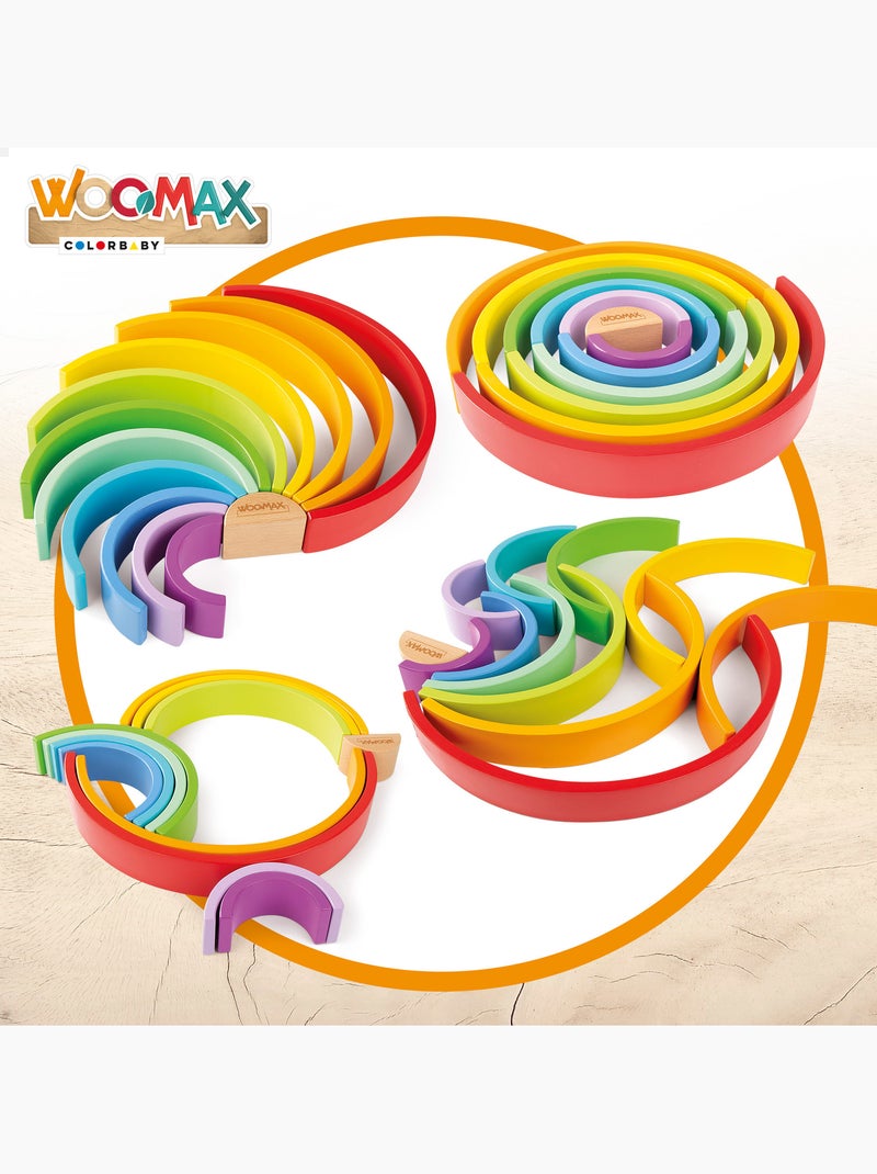Jeu de construction en bois arc-en-ciel WOOMAX N/A - Kiabi