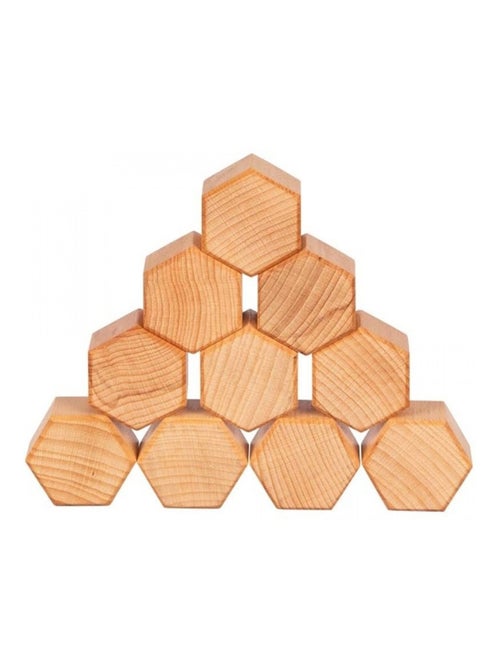 Jeu de construction en bois naturel - Kiabi