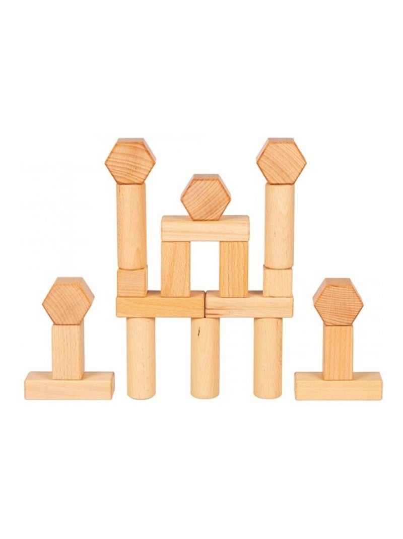 Jeu de construction en bois naturel Beige - Kiabi