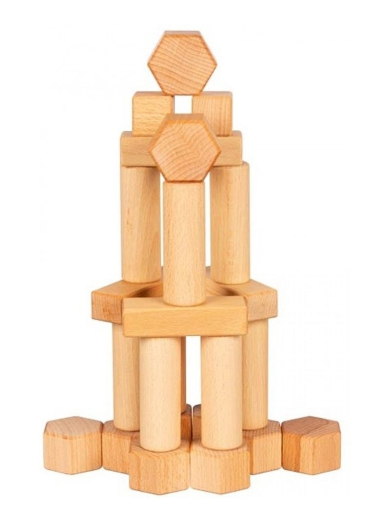 Jeu de construction en bois naturel Beige - Kiabi