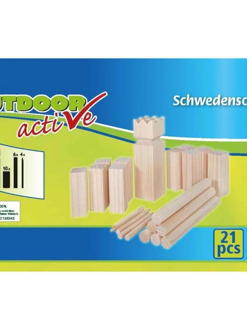 Jeu de construction en bois suédois Kubb 21-pièces - Kiabi