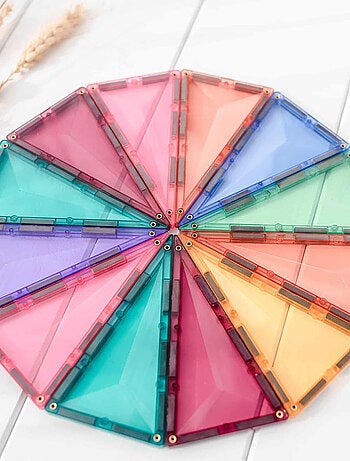 Jeu de construction magnétique geometry pack pastel - 40 pièces