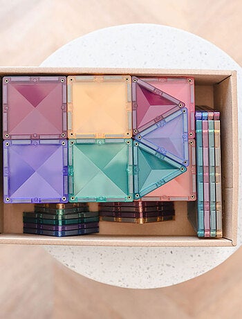 Jeu de construction magnétique Starter Pack Pastel - 64 pièces