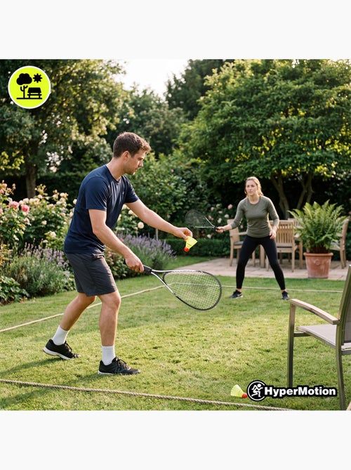 Jeu de crossminton HyperMotion – 2 raquettes, 5 volants, sac de transport - Kiabi Jeu de crossminton HyperMotion – 2 raquettes, 5 volants, sac de transport - Kiabi