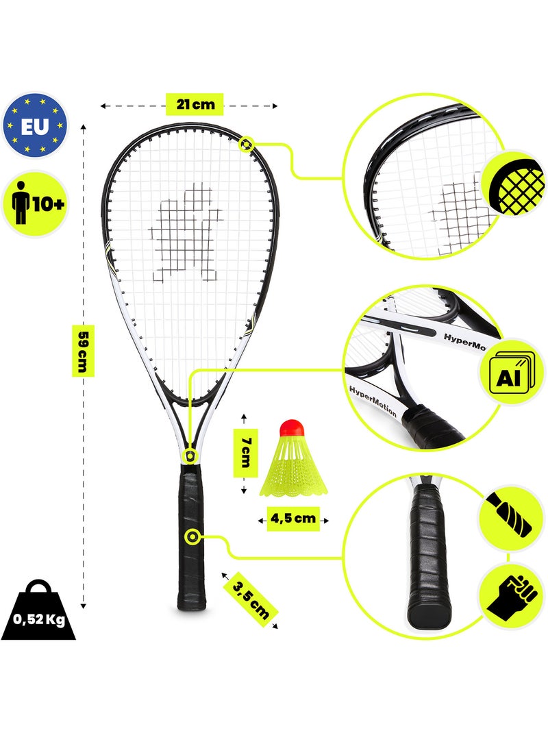 Jeu de crossminton HyperMotion – 2 raquettes, 5 volants, sac de transport Noir - Kiabi