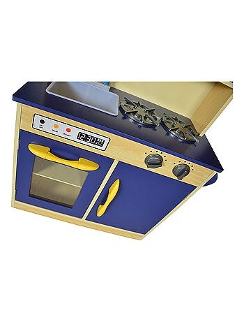 Jeu de cuisine enfant en bois dinette bleu fille et garçon Teamson Kids TD-11412B