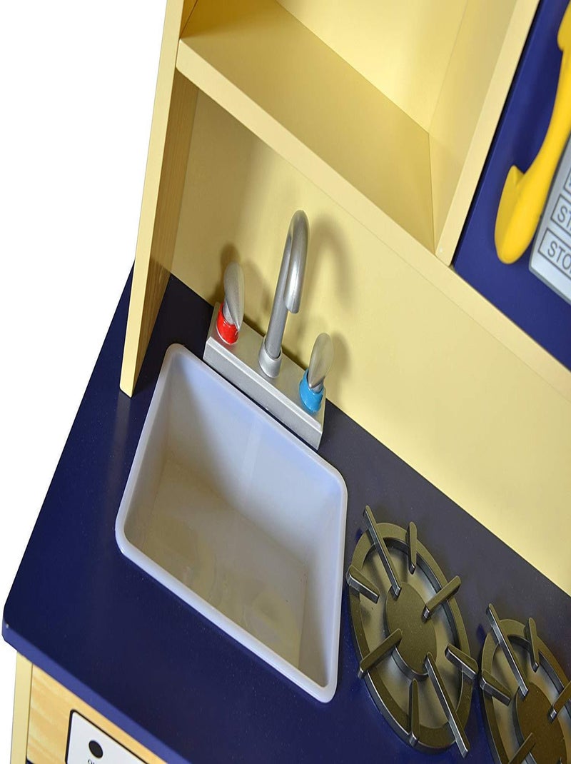 Jeu de cuisine enfant en bois dinette bleu fille et garçon Teamson Kids TD-11412B N/A - Kiabi