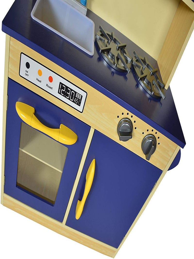 Jeu de cuisine enfant en bois dinette bleu fille et garçon Teamson Kids TD-11412B N/A - Kiabi