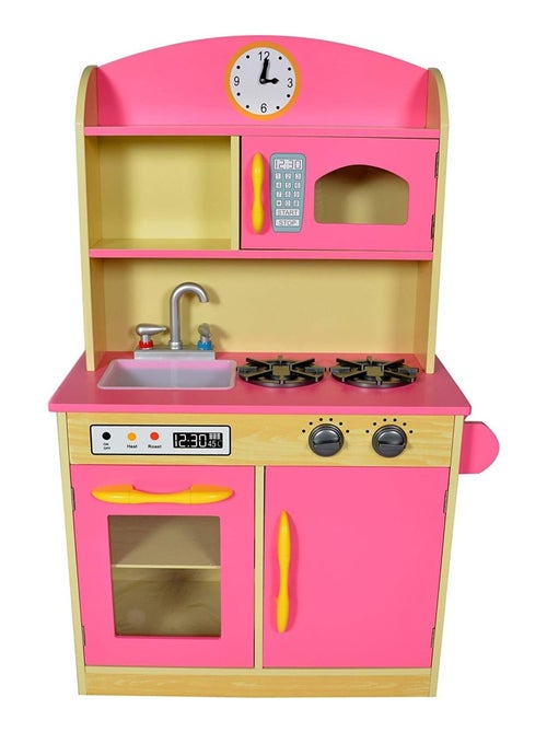 Jeu de cuisine enfant en bois petite dinette rose fille et garçon Teamson Kids TD-11412P - Kiabi