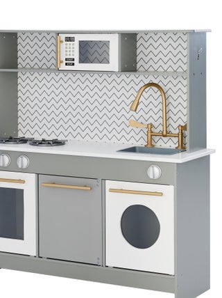 Jeu de cuisine gris en bois pour enfant Teamson Fille et Garçon TD-12681A