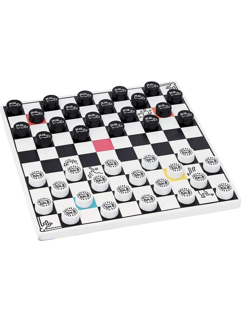 Jeu de Dames Backgammon Keith Haring Blanc - Kiabi