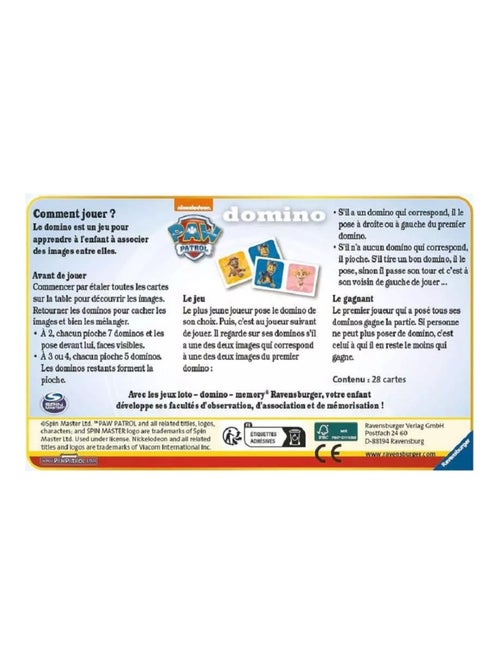 Jeu de domino Pat'Patrouille - Kiabi