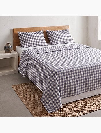 Jeu de draps 100% coton avec taie(s) d’oreiller, carreaux vichy - gamusi.