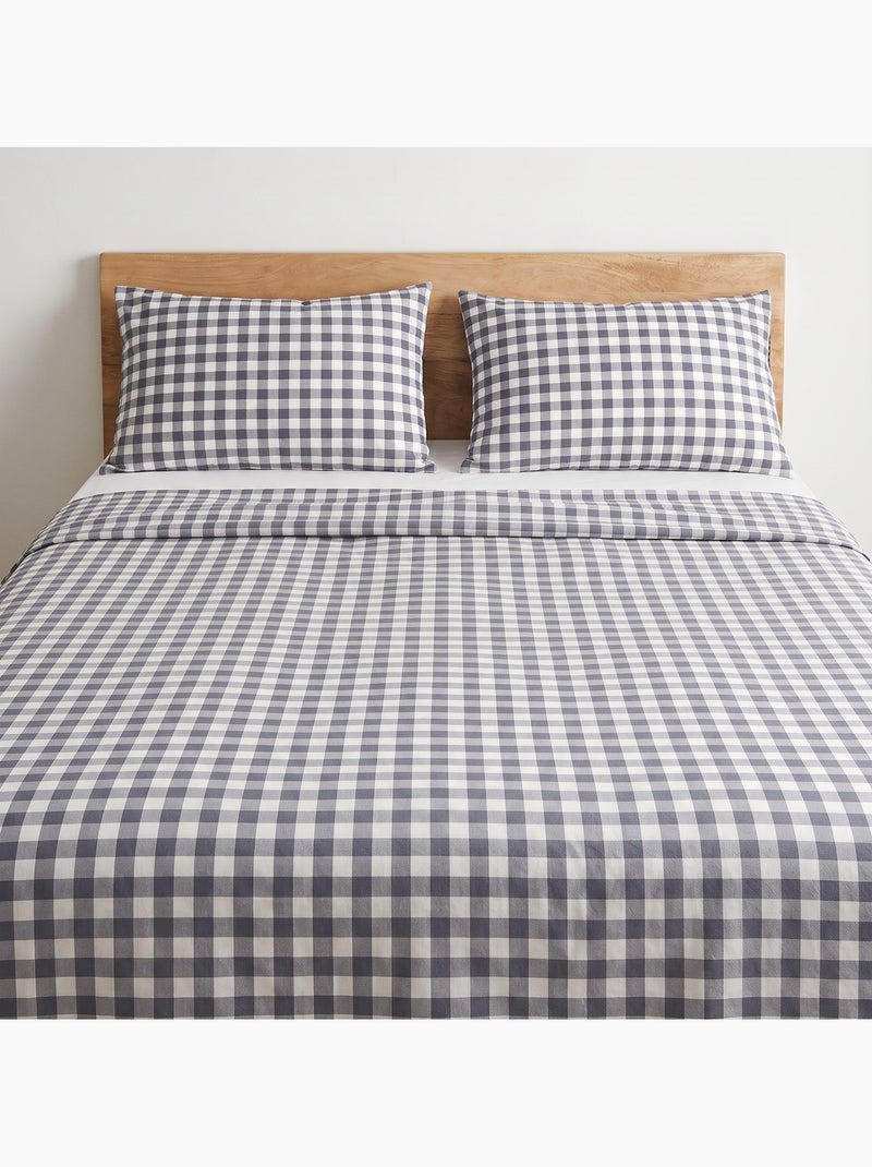 Jeu de draps 100% coton avec taie(s) d’oreiller, carreaux vichy - gamusi. Bleu - Kiabi