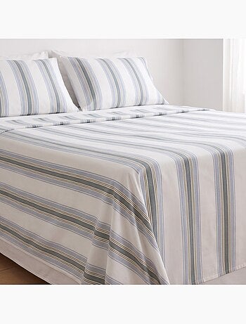 Jeu de draps 100% coton avec taie(s) d’oreiller, larges rayures - gamusi.