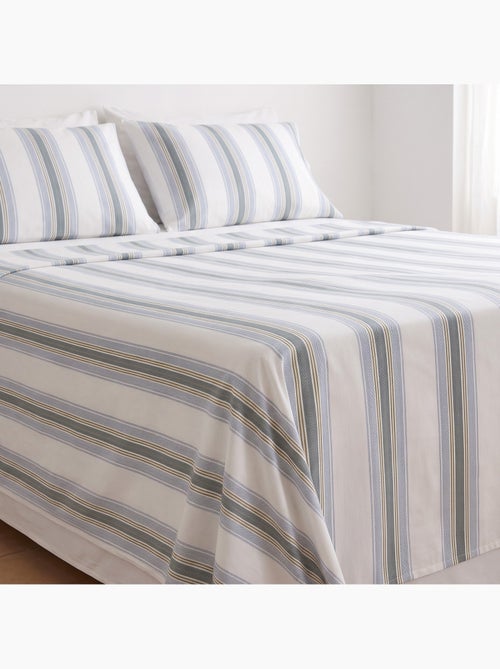 Jeu de draps 100% coton avec taie(s) d’oreiller, larges rayures - gamusi. - Kiabi Jeu de draps 100% coton avec taie(s) d’oreiller, larges rayures - gamusi. - Kiabi