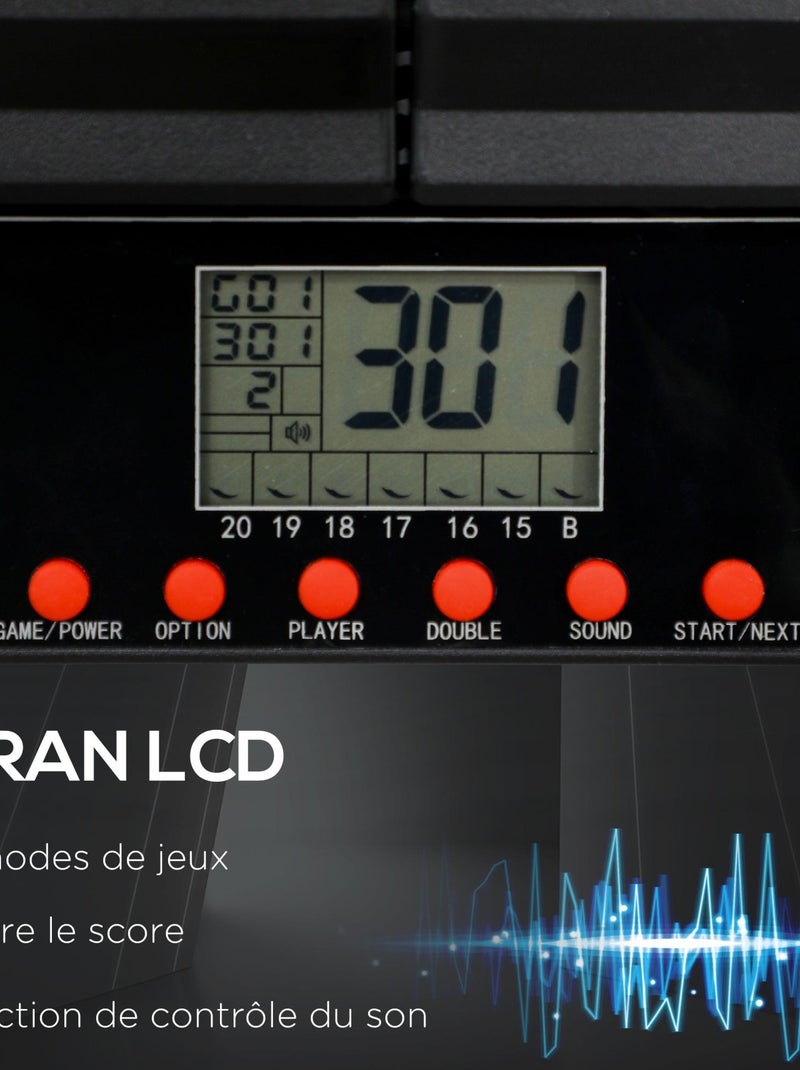 Jeu de fléchettes électronique 2 portes 31 jeux 8 joueurs max. Noir - Kiabi