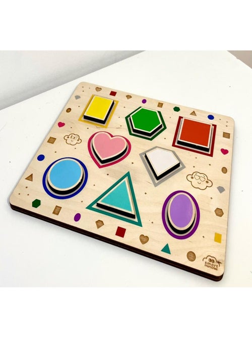 Jeu de formes en bois Montessori - Kiabi