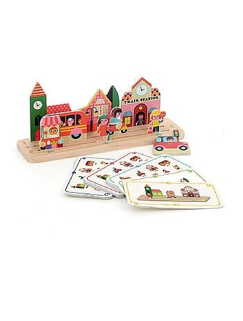 Jeu de logique en bois la ville